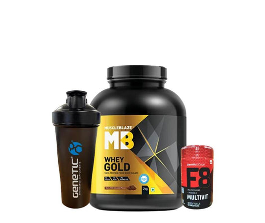 MuscleBlaze Whey Gold, 100% Whey Protein Isolate, WITH FREE  Genetic code multivitamin and shaker