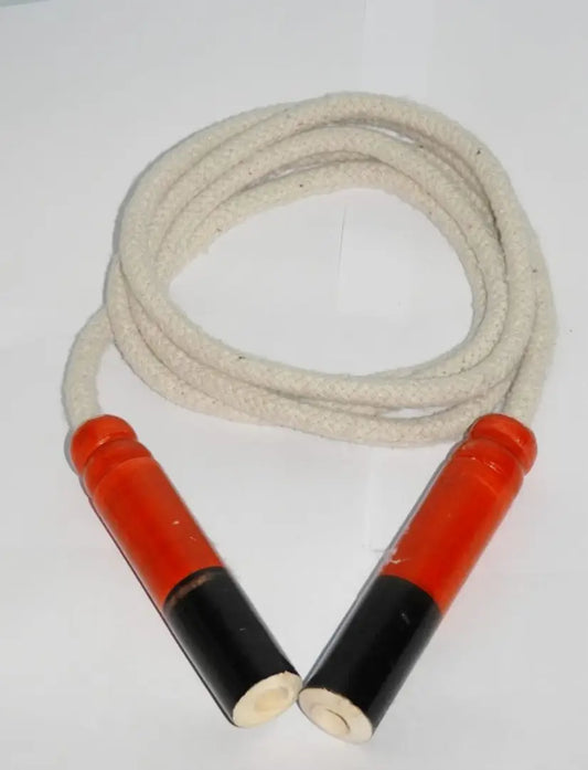 COTTON SKIPPING ROPE WITH WOODEN HANDEL - DKNUTRITION