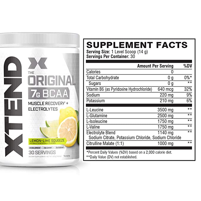 Scivation Xtend BCAAs Powder 420g, 30 Servings (Lemon Lime & Orange)